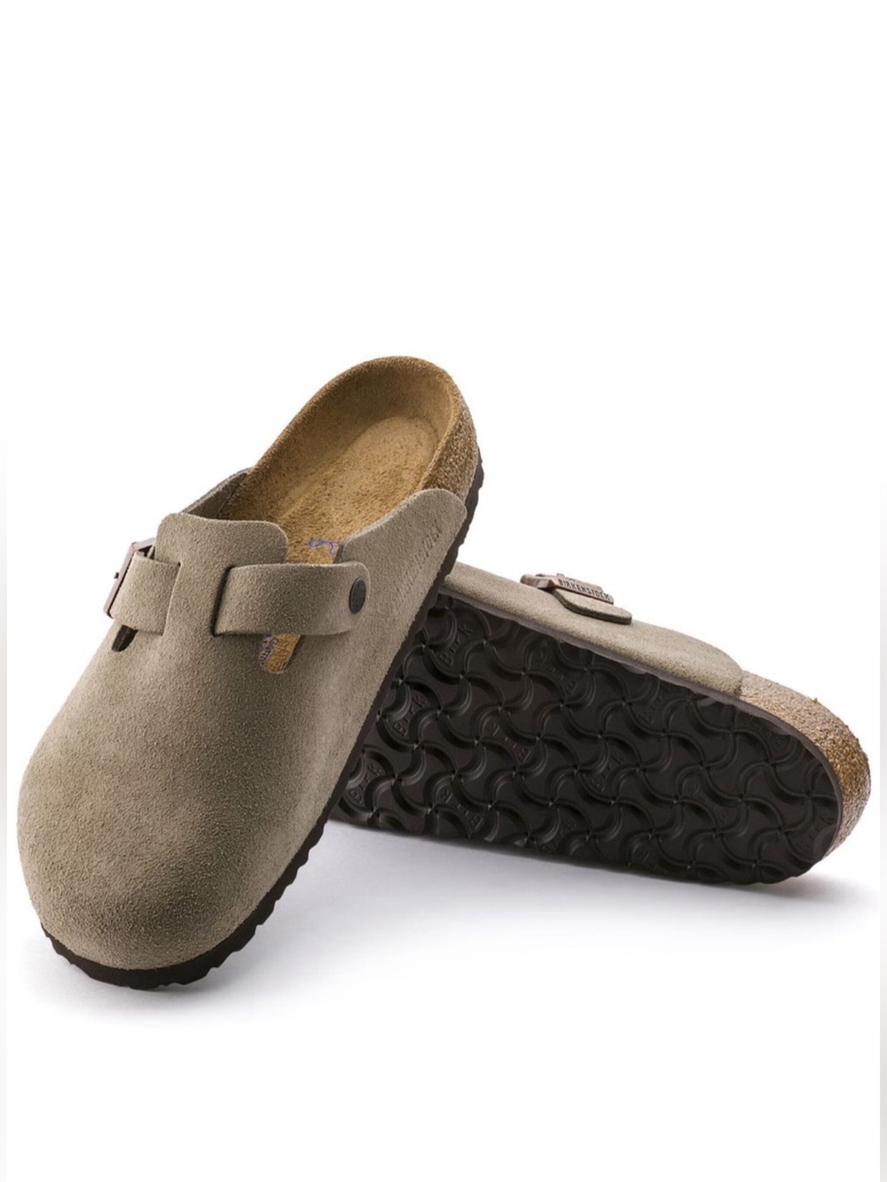 Birkenstock Boston Unisex Soft Footbed Suede Leather Clogs Taupe Size EU 38-45